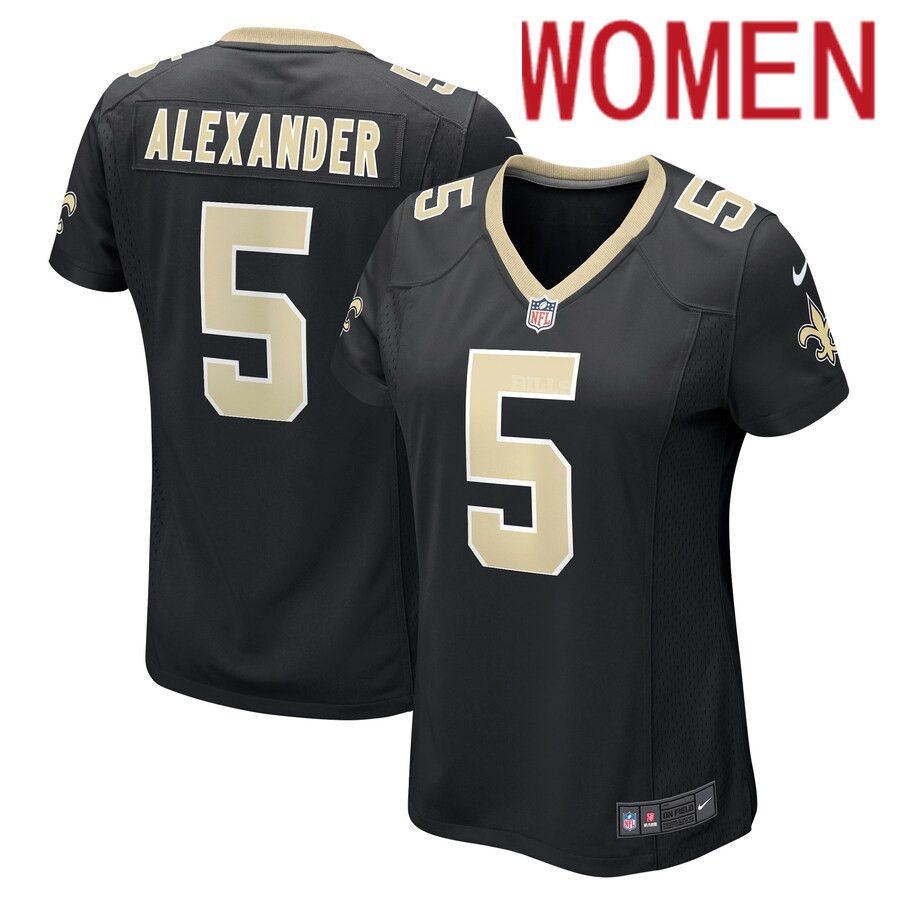 Women New Orleans Saints #5 Kwon Alexander Nike Black Game Player NFL Jersey->women nfl jersey->Women Jersey